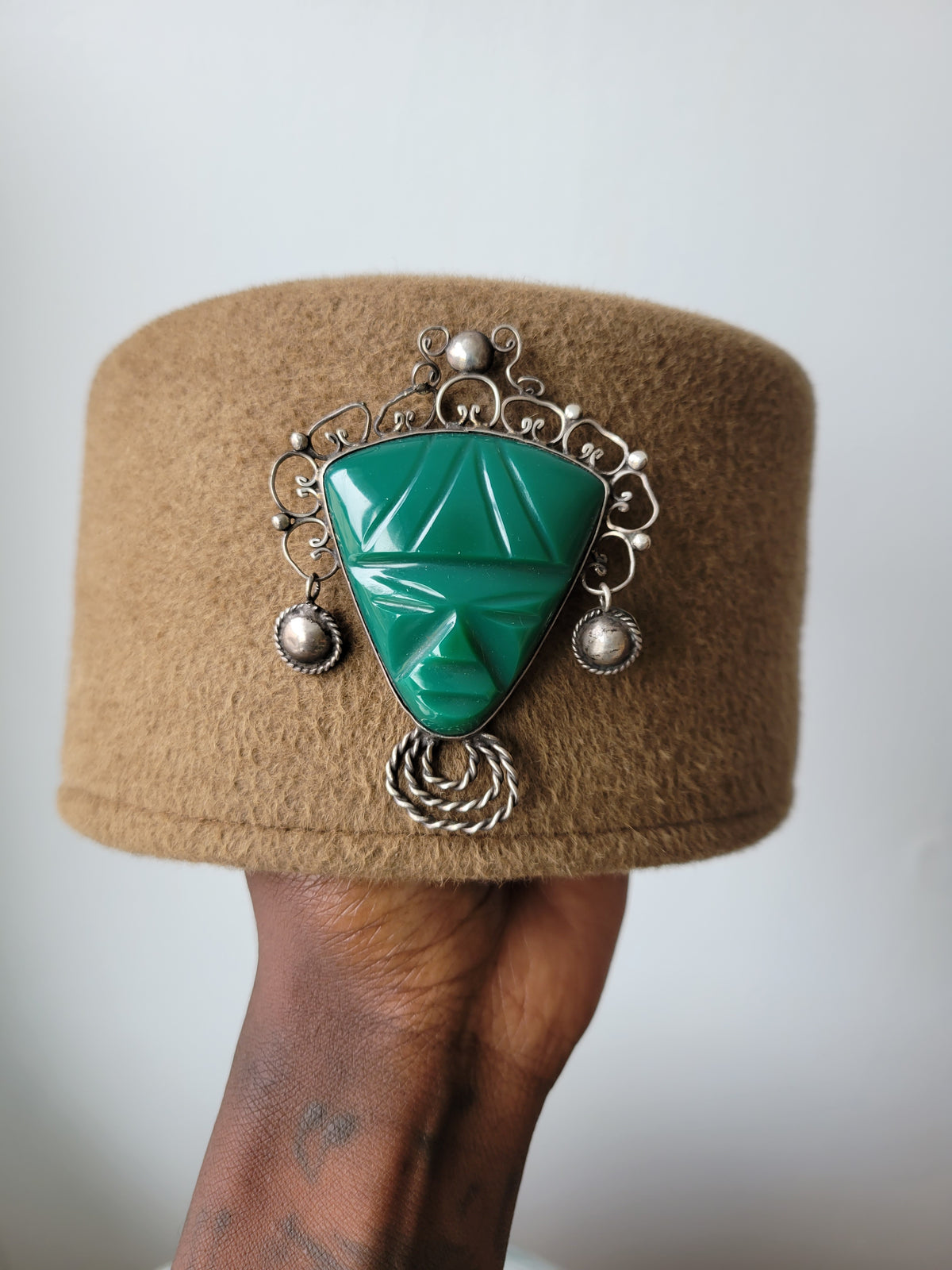 The Zamunda with Native American Jade broche