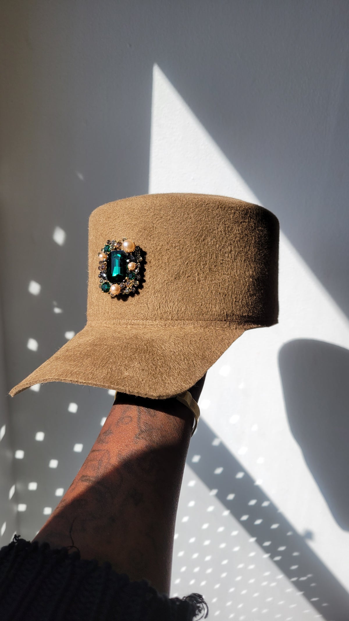 Felt Rhea Cap in Camel