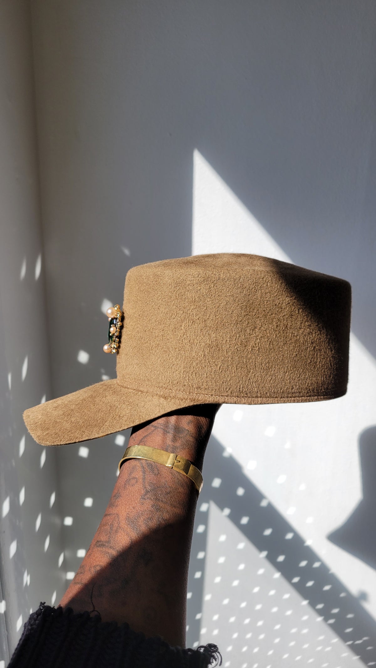 Felt Rhea Cap in Camel