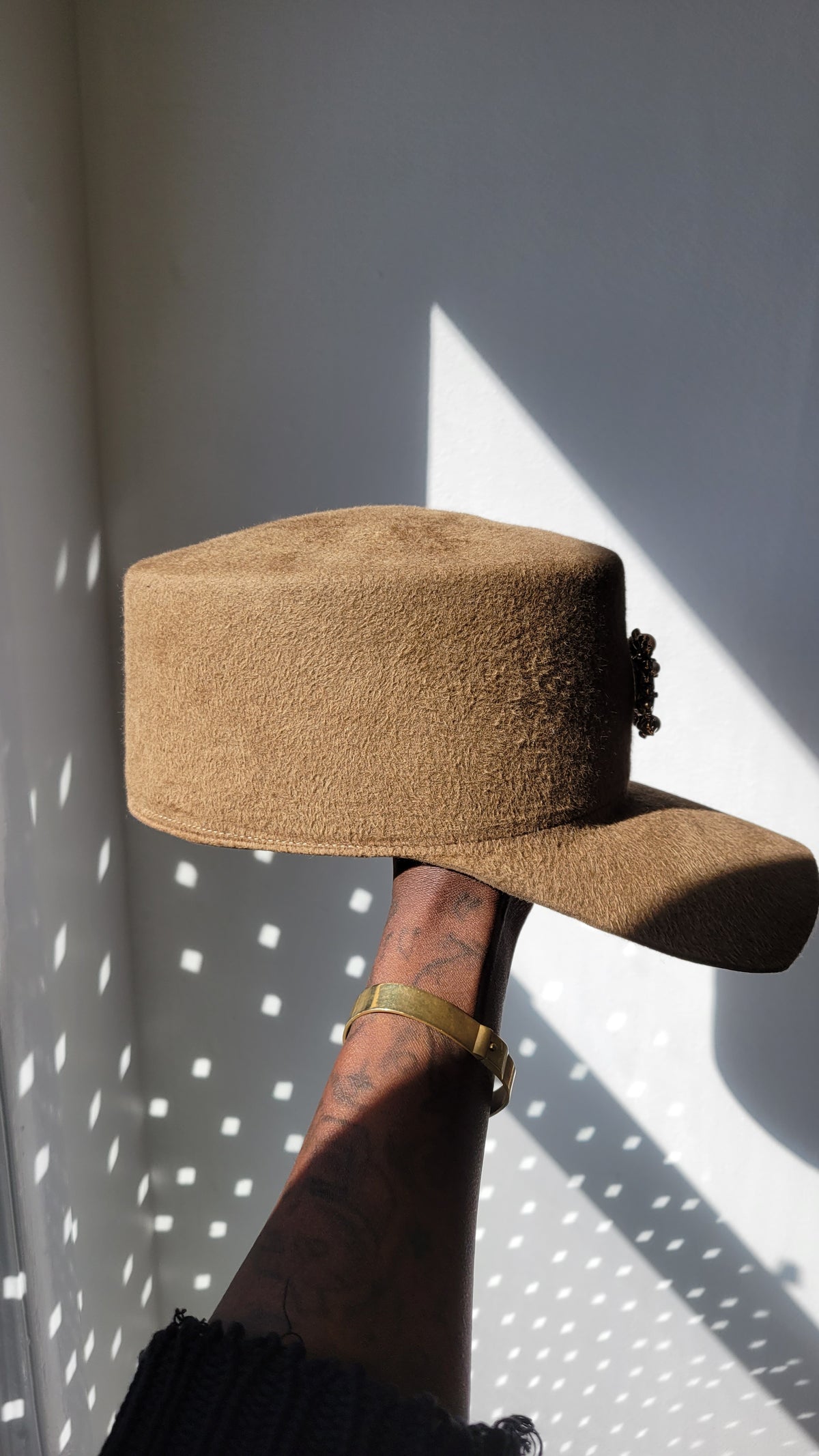 Felt Rhea Cap in Camel